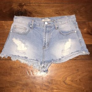 Forever 21 Light Wash Denim Shorts